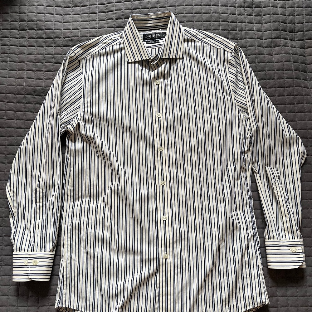 Lauren Ralph Lauren Collared Shirt Men's M - Slim Fit Stretch Non Iron